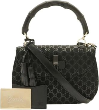 Gucci Pre-owned New Bamboo Koshu Inden Leather 2way Handbag - - Pre-owned - Donna - Nero - ONE SIZE