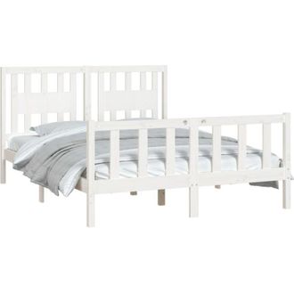 vidaXL Bed Frame without Mattress White Solid Wood Pine 140x200 cm Vidaxl