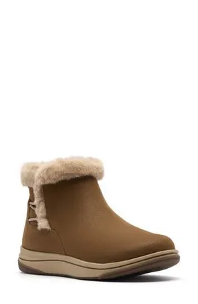 Clarks Breeze Faux Fur Lined Boot - Wide Width Available in Dark Tan Combi at Nordstrom Rack, Size 8.5