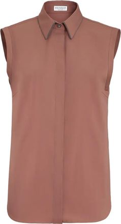 Brunello Cucinelli Mouwloos overhemd - Oranje
