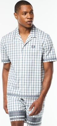 Sergio Tacchini Quadretto Cabana Shirt in Brilliant White at Nordstrom, Size Xxx-Large