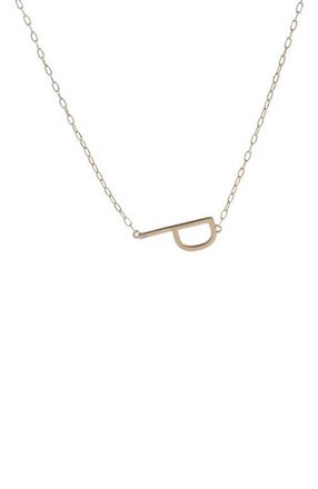 Alex and Ani Gold Elongated Initial Pendant Necklace in Gold - P at Nordstrom