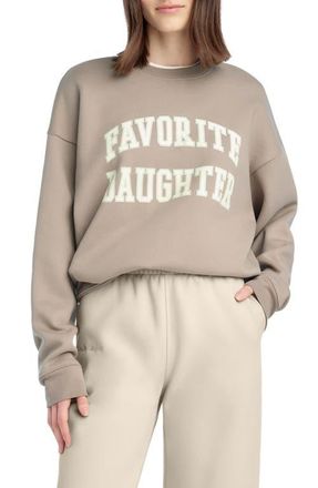 Favorite Daughter Collegiate Cotton Blend Sweatshirt in Soft Taupe/gardeni at Nordstrom, Size X-Small