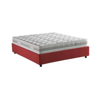 Talamo Italia Dmora - Cama Matrimonial Ddurant, Cama Contenedor Con Revestimiento De Tela, 100% Made In Italy, Apertura Frontal, Con Colch&oacute;n Cm 140x200 Incluido, Ro