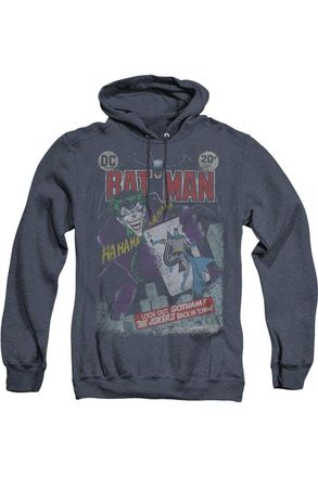 Gildan Batman 251 Distressed Adult Heather Hoodie / Hooded Sweatshirt