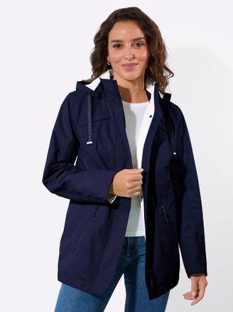 Casual Looks Langjacke CASUAL LOOKS, Damen, Gr. 36, marine, 100% Polyester, unifarben, Jacken Langjacke