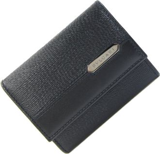 Bulgari Black Leather Coin Purse/Coin Case (Pre-Owned)