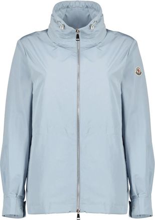 Moncler Enette Hooded Short Parka - Dames - Zomerjassen - Blauw - M - Leer - Jassen