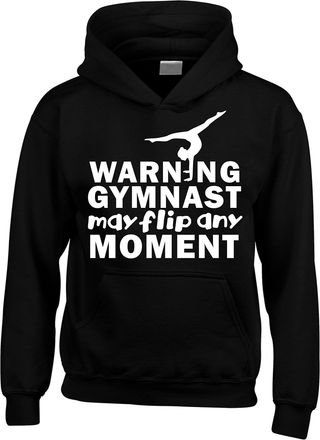Edward Sinclair | 9-11 yrs (32) | WARNING Gymnast May Flip At Any Moment | Black Hoodie