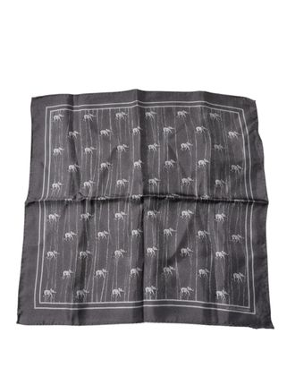 Dolce & Gabbana Womens Brown Elephant Fantasy Handkerchief Scarf Silk