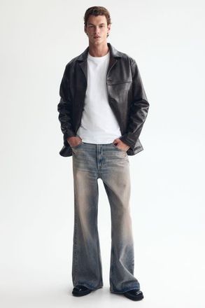 H&M Loose Bootcut Jeans in Washed Denim Blue at Nordstrom, Size 31 X 32