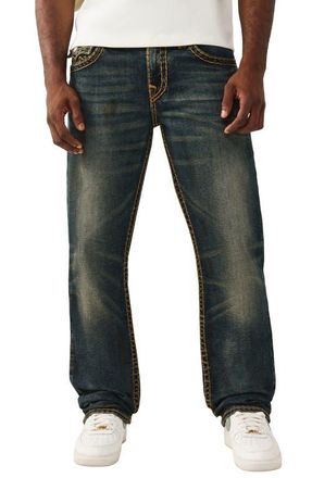 True Religion Ricky Super T Relaxed Straight Leg Jeans in Decadense Dark Wash at Nordstrom, Size 31
