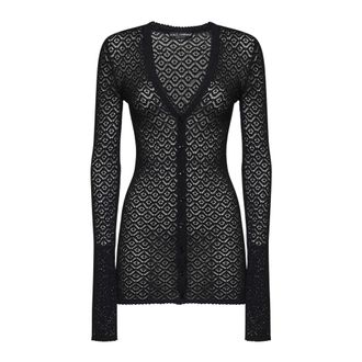Dolce & Gabbana C&aacute;rdigan de Encaje - Knitwear - Mujer - Negro - S