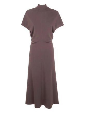 DRHOPE high-neck midi dress - Brown