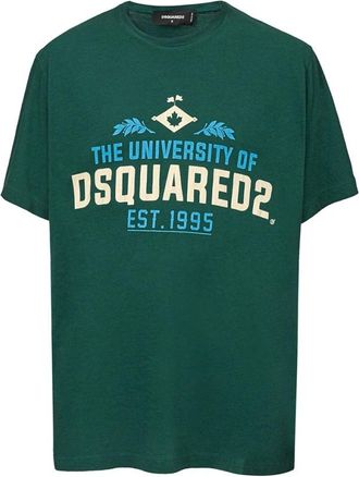 Dsquared2 Cotton Overfit T-shirt - Heren - T-shirts - Groen - S - Katoen - Tops