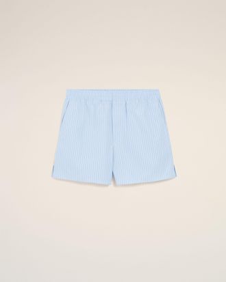 Ami Blue Cotton Elasticated Shorts Blue - XXL - Unisex