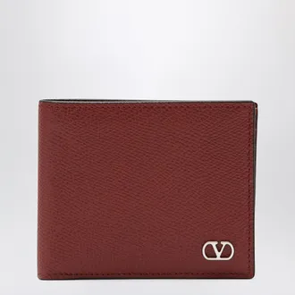 Valentino Garavani Dark red Vlogo Signature bi-fold wallet