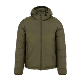 Aspesi Winter Jackets, male, Green, 2XL, Zip Front Hooded Coat Pockets