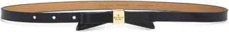 Kate Spade New York bow logo plate belt in Black /Polished Gold at Nordstrom Rack, Size X-Large