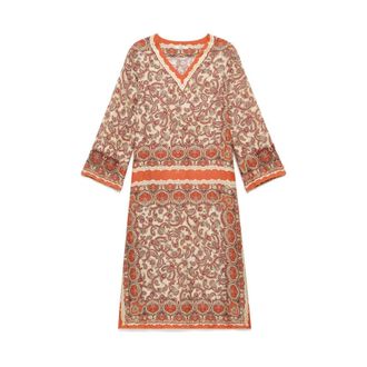 Maliparmi Short Dresses, female, Beige, Size: 2XL Sunset Paisley Dress