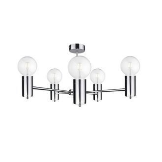 Netlighting Arde Multi Arm Semi Flush Ceiling Light Silver 60cm 5x E27