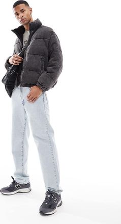 Only & Sons Only & Sons - Piumino nero slavato effetto denim