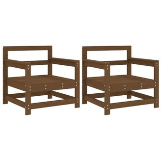 Berkfield Home Garden Chairs 2 pcs Honey Brown Solid Wood Pine