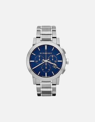 Burberry Mens Burberry BU9363 The City Chronograph Mens Watch - Silver/Blue