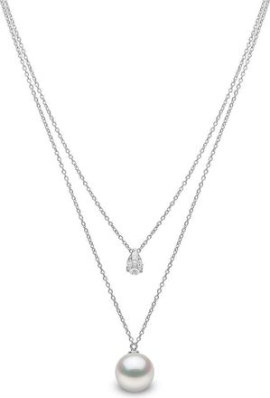 Yoko London 18kt white gold Starlight pearl and diamond necklace - women - 18kt White Gold/South Sea Pearl/Diamond - One Size - Silver