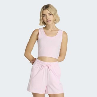 adidas Tanktop ADIDAS SPORTSWEAR ESSENTIALS SMALL LOGO COTTON LIFESTYLE, Damen, Gr. XXL, clear pink, Obermaterial: 93% Baumwolle, 7% Elasthan, Rundhals, Tops