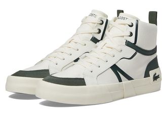 Lacoste L004 Mid Sneakers Mens Shoes Off-White/Dark Green : 12 M, Textile