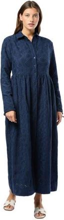 Onia Air Linen Maxi Shirtdress in Deep Navy at Nordstrom, Size Medium