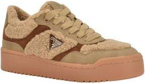 Guess Miram Faux Shearling Low Top Sneaker in Medium Natural at Nordstrom Rack, Size 5.5