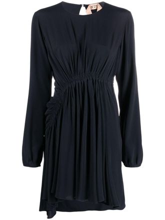 N&deg;21 Mini-jurk met asymmetrische afwerking - Blauw