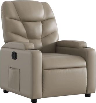 vidaXL Poltrona Reclinabile Cappuccino in Similpelle - Vidaxl