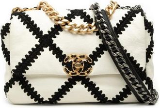Chanel Pre-owned 19 Flap Bag - Dames - Vintage Schoudertas - Wit - ONE Size - Leer - Vintage