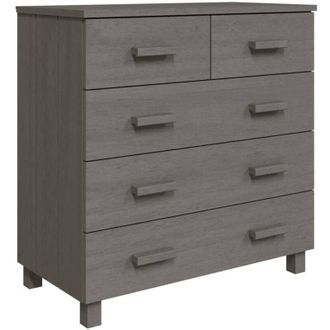 vidaXL Aparador Hamar Madera Maciza De Pino Gris Claro 79x40x80 Cm Vidaxl