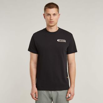 G-Star T-Shirt G-STAR Back gr Arch, Herren, Gr. XL, schwarz (dk schwarz), Jersey, Obermaterial: 100% Baumwolle, bedruckt, regular fit, Rundhals, abgesteppte 