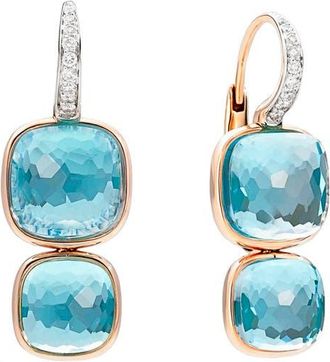 POMELLATO Nudo Sky Blue Topaz & Diamond Drop Earrings at Nordstrom
