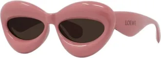 Loewe Inflated Brown Cat Eye Ladies Sunglasses LW40097I 72E 55