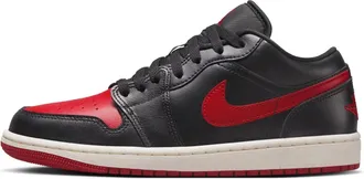 Nike Jordan Womens Air Jordan 1 Low Sneakers In Black/gym Red/sail
