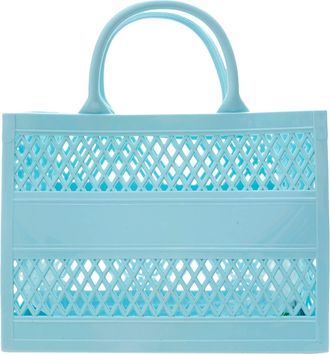 Generic Fashion Big Capacity PVC Bag Rubber Silicone Beach Bag Women Clutch Purse Evening Rose (Light Blue, One Size)