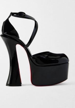 Christian Louboutin D&eacute;collet&eacute; In Vernice Con Plateau Aquadorcet 160 - Nero