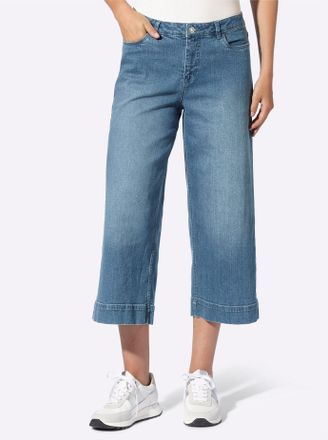 Heine 7/8-Jeans HEINE, Damen, Gr. 34, Normalgr&ouml;ssen, blau, bleached, 99% Baumwolle, 1% Elasthan, unifarben, 7/8-L&auml;nge, Jeans 7/8-Jeans