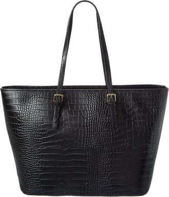 Persaman New York Penny Croc-Embossed Leather Tote