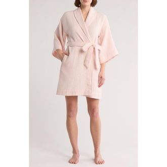 Nordstrom Rack Cotton Waffle Knit Robe in Pink Loft at Nordstrom Rack, Size X-Small