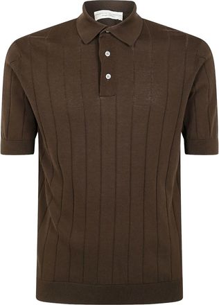 FILIPPO DE LAURENTIIS knitted polo shirt - men - Cotton - 48 - Brown