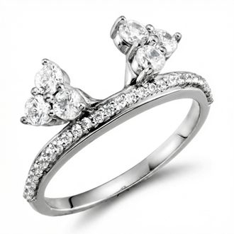 Pompeii3 1/3CT Diamond Ring Wrap Style Wedding Ring 14K White Gold Size Selectable