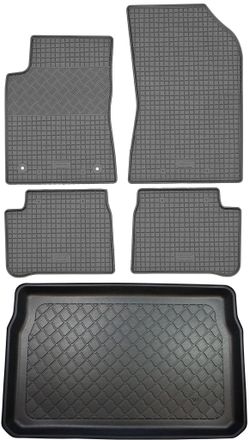 OEM Citro&euml;n C3 Iii Hatchback (3/5 Puertas) Desde Enero De 2017. Juego: Alfombrillas De Goma Para Coche + Alfombrilla Para Maletero