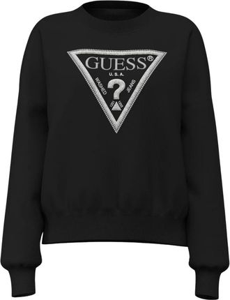 Guess Triangle Logo Sweatshirt - Dames - Sweatshirts - Zwart - S - Katoen - Hoodies & sweatvesten